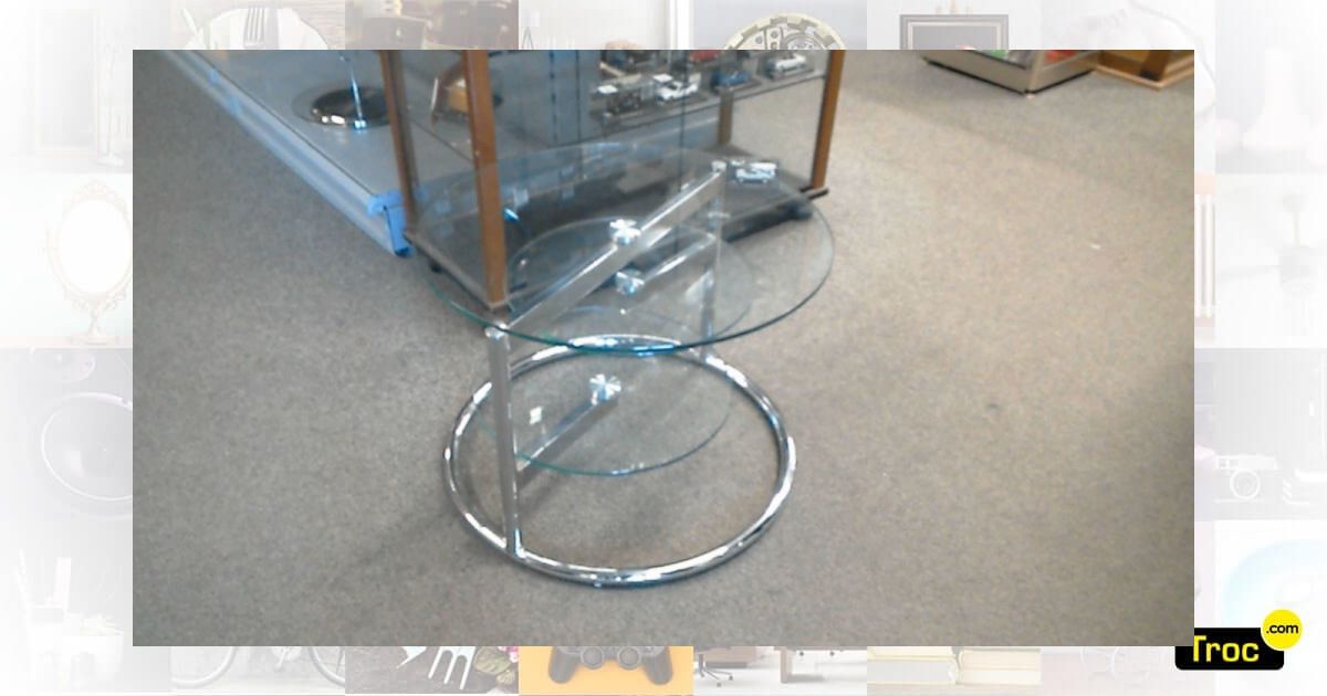 Achat TABLE BASSE CHROME VERRE Occasion Ahuy Troc